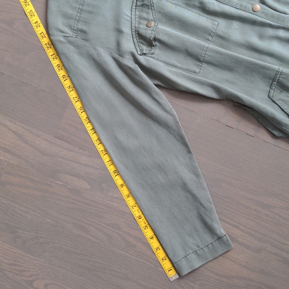 YOUNG FABULOUS & BROKE | Tencel Utility Jumpsuit Waist Tie, Green, Womens Size S - Picture 13 of 14